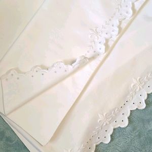 2 vintage hand embroidered pillowcases
